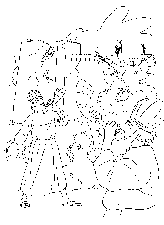 Joshua Walls Jericho Coloring Page 100 Images 7 Bible Stories