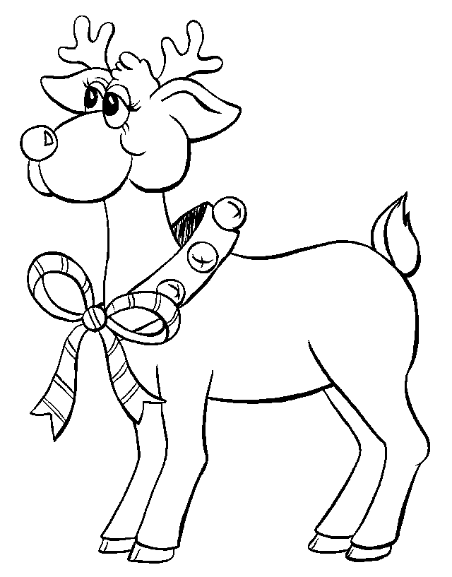 Christmas reindeer Coloring Pages - Coloringpages1001.com