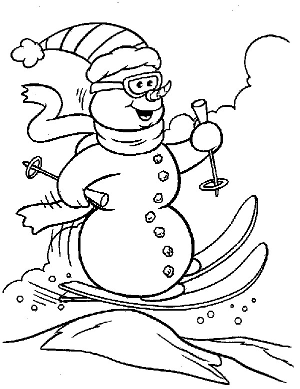 Christmas snowman Coloring Pages - Coloringpages1001.com