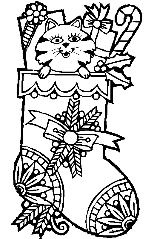 Christmas socks Coloring Pages - Coloringpages1001.com
