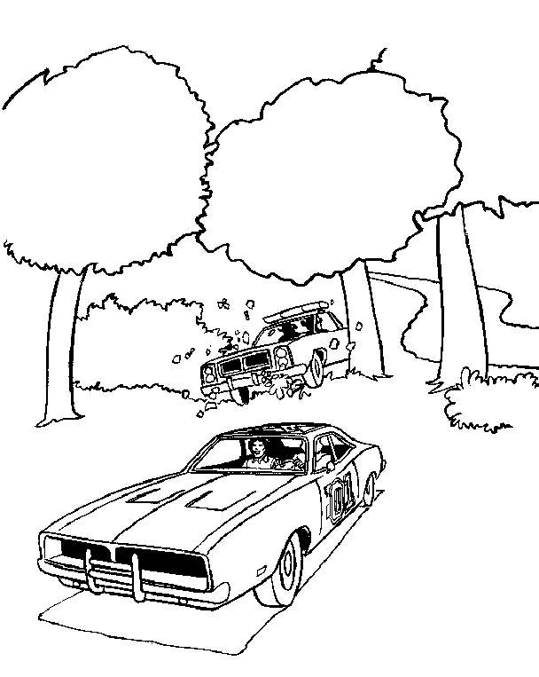 583 Cartoon Dukes Of Hazzard General Lee Coloring Pages with Animal character