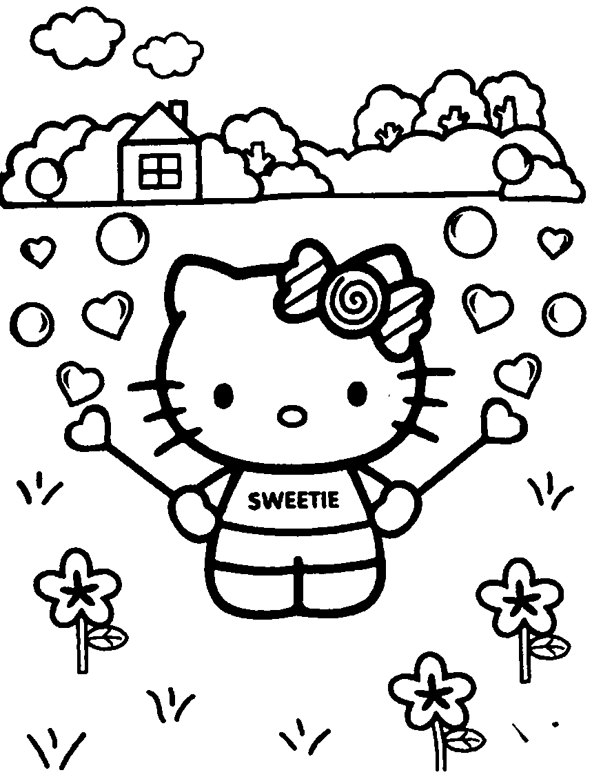 a coloring pages of hello kitty - photo #16