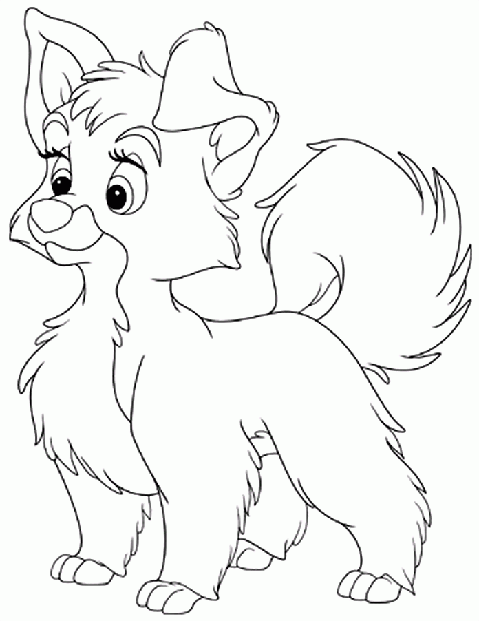 lady in the tramp coloring pages - photo #13