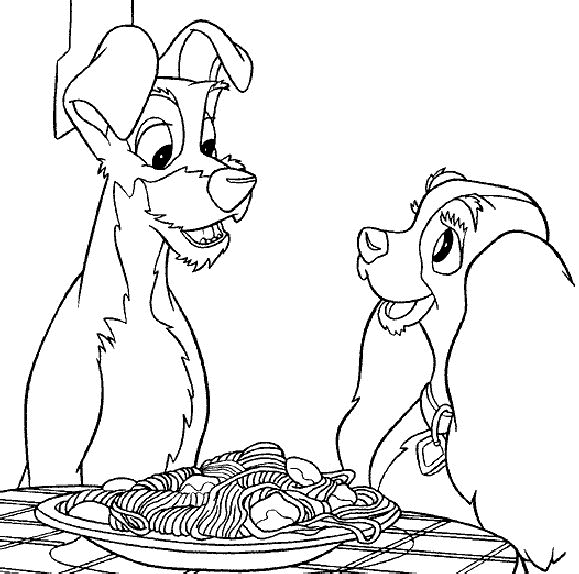 lady in the tramp coloring pages - photo #14