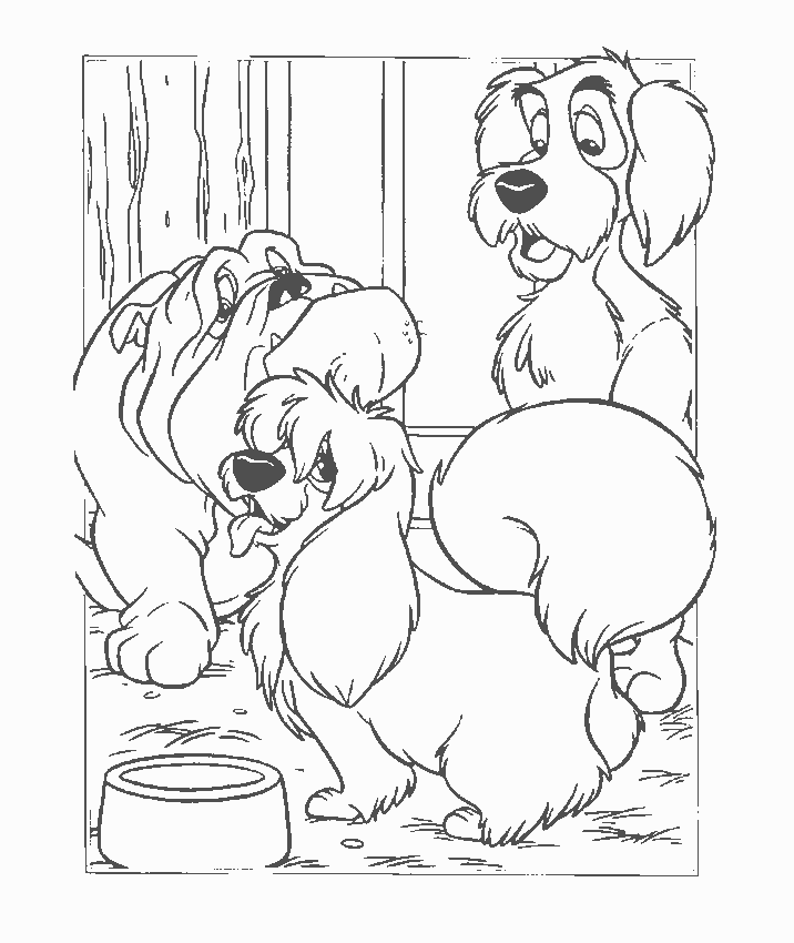 lady and the tramp coloring pages online - photo #1