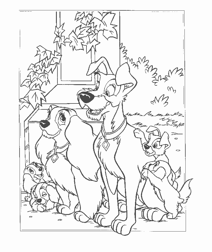 lady and the tramp christmas coloring pages - photo #14
