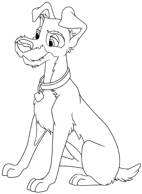 lady in the tramp coloring pages - photo #7