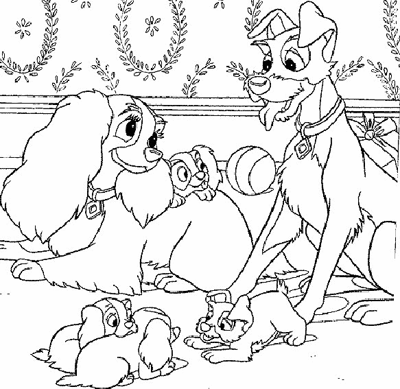 lady the tramp coloring pages - photo #32