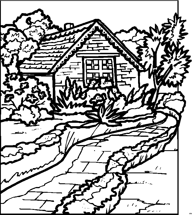 detailed scenery Colouring Pages