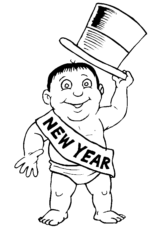New year Coloring Pages - Coloringpages1001.com