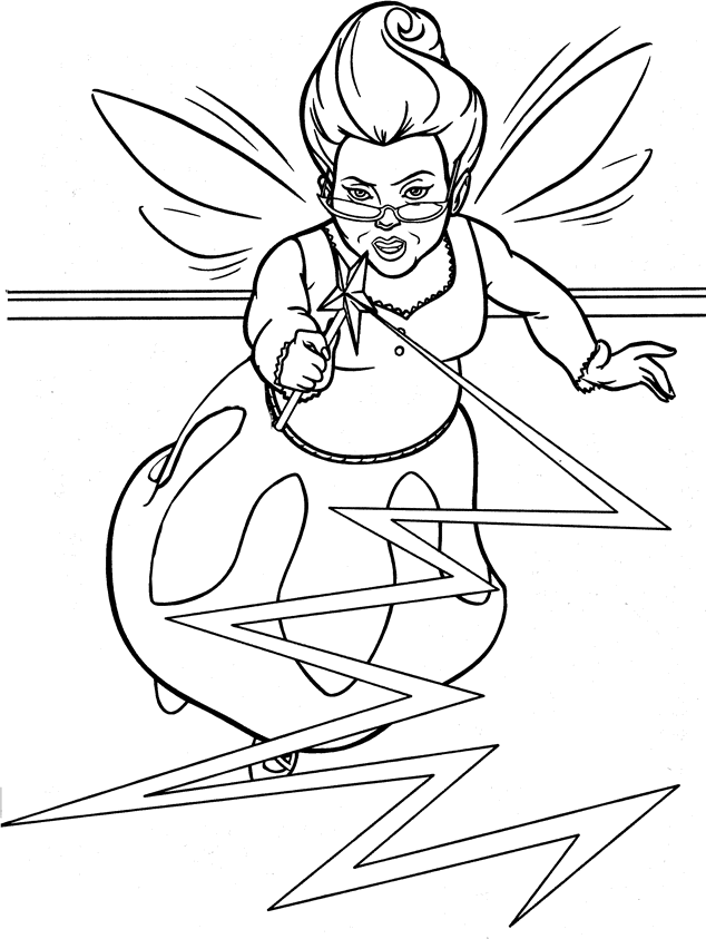 fairy godmother shrek 2 coloring pages - photo #7