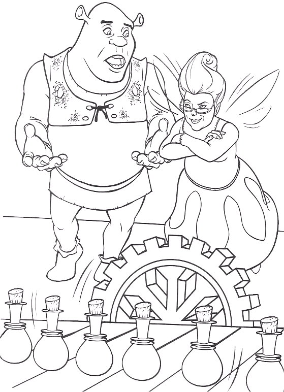 fairy godmother shrek 2 coloring pages - photo #9