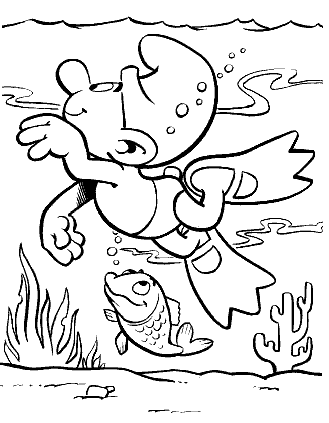 smurfs coloring pages free - photo #43