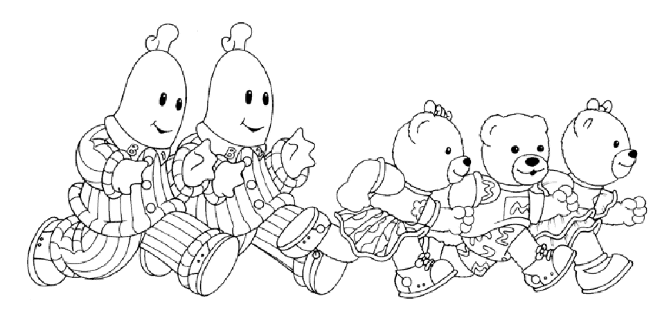 Bananas in pyjamas Coloring Pages