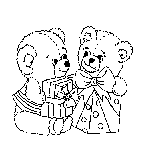 Christmas bear Coloring Pages - Coloringpages1001.com