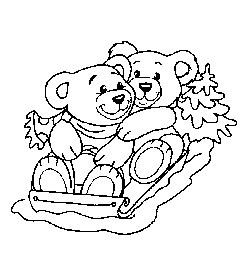 Christmas bear Coloring Pages