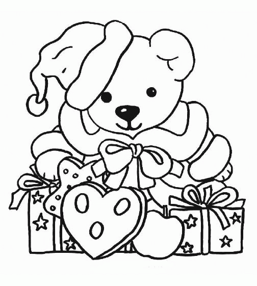 Christmas bear Coloring Pages