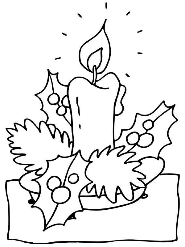 Christmas candle Coloring Pages