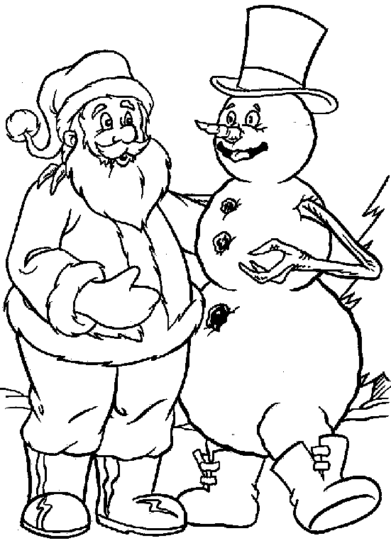 Christmas snowman Coloring Pages