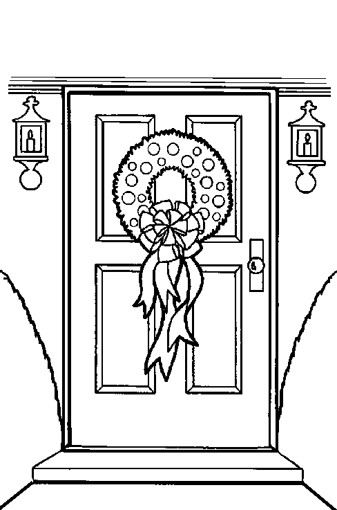 Christmas wreath Coloring Pages